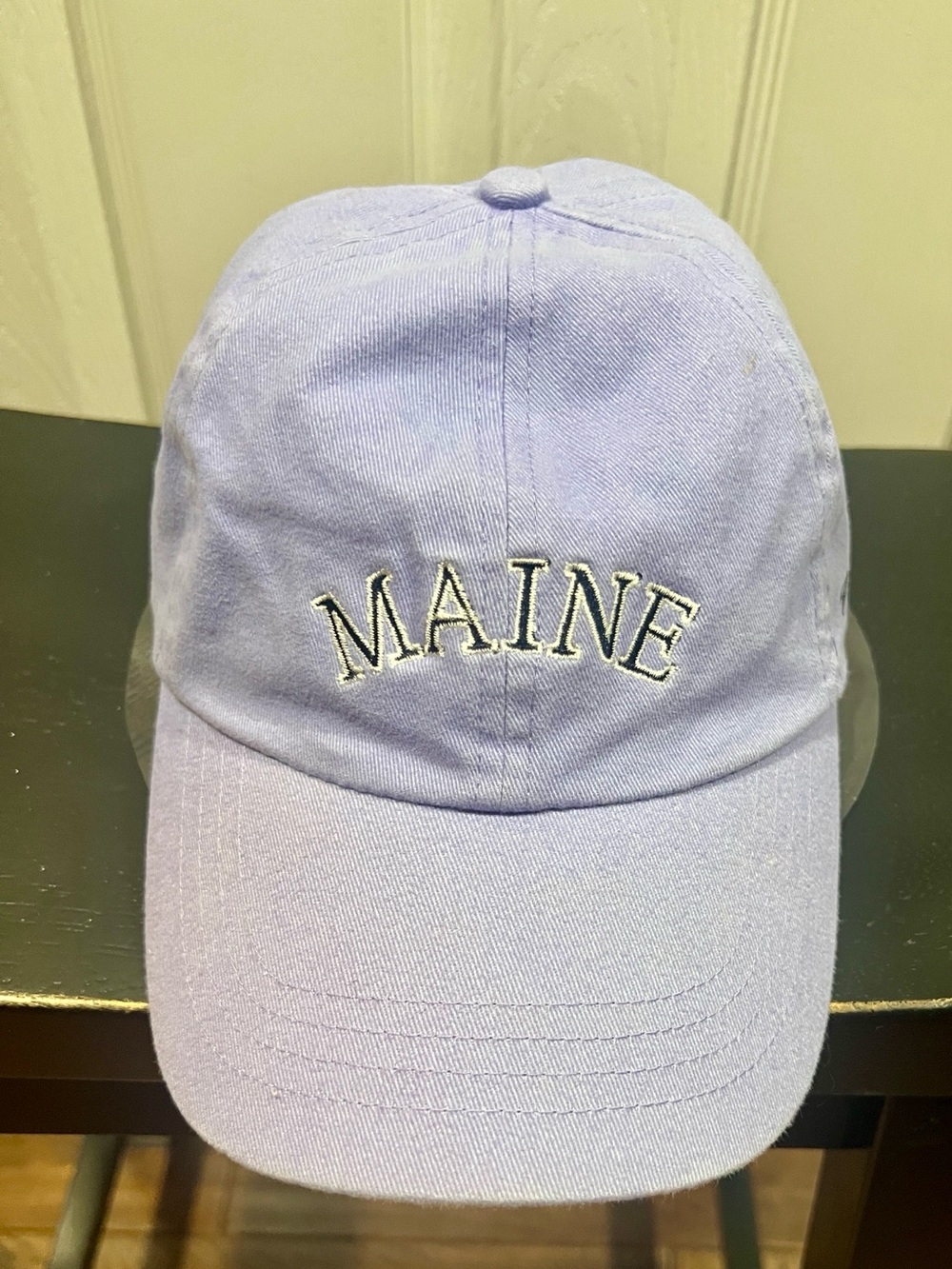 'MAINE' Embroidered Baseball Cap lavender 100% cotton